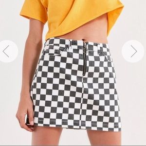 NWT BDG checkered denim mini skirt
